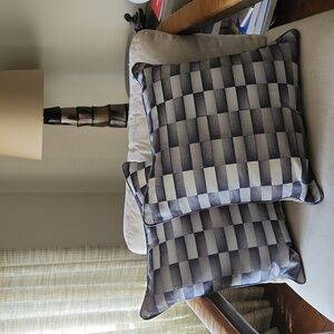 NWT pair of blue geometric accent decor pillows